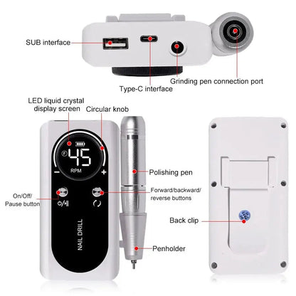 Electric Nail File and Manicure Tool for Home Care