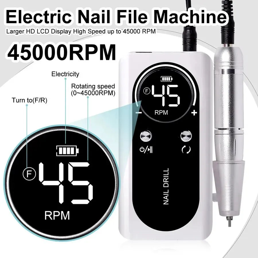 Electric Nail File and Manicure Tool for Home Care