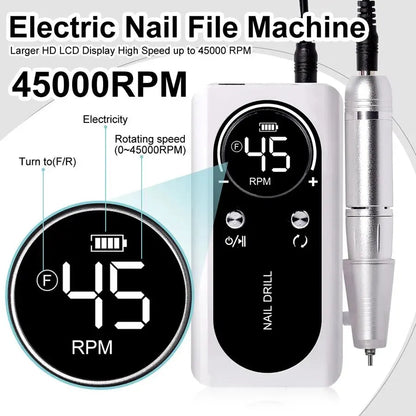 Electric Nail File and Manicure Tool for Home Care