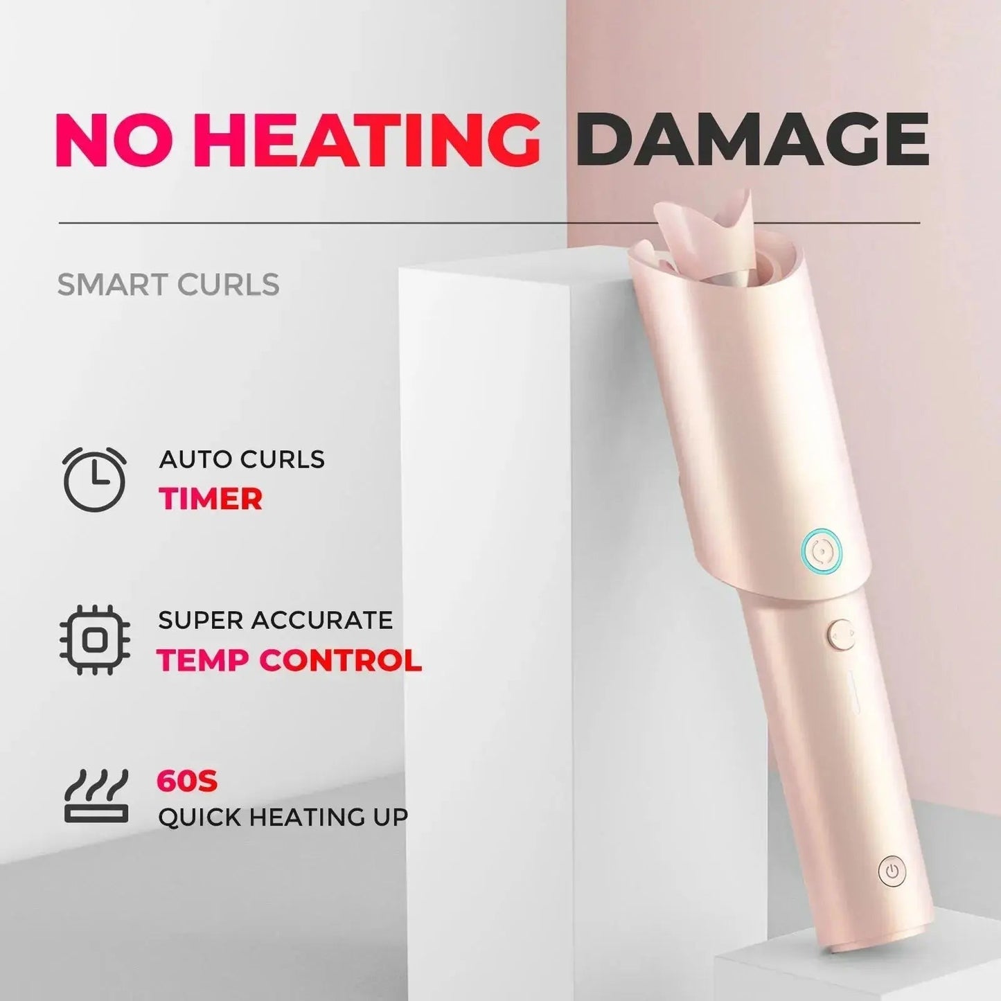 Cordless Automatic Curling Iron for Effortless Curls