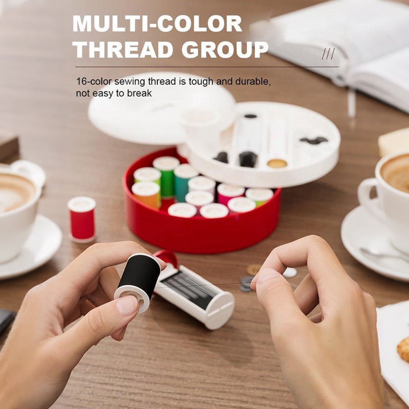 16-Color Sewing Kit with Magnetic Needle Holder