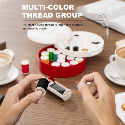 16-Color Sewing Kit with Magnetic Needle Holder