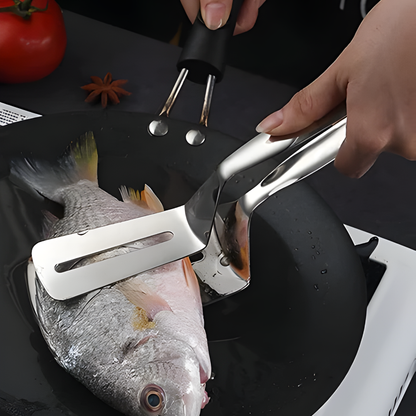 2-in-1 Stainless Steel Turner Tongs