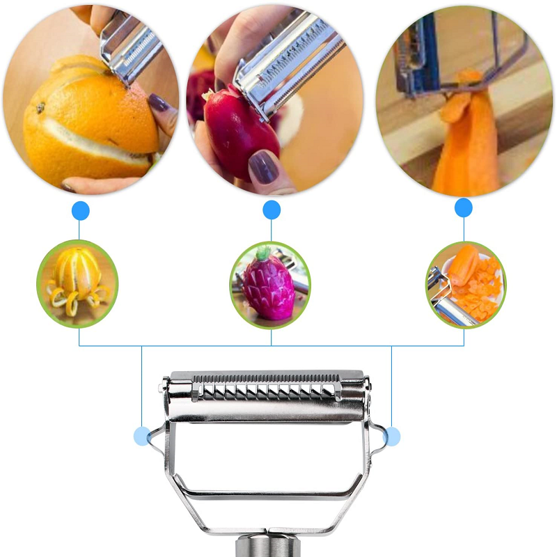 2-in-1 Stainless Steel Vegetable Peeler with Julienne Blade