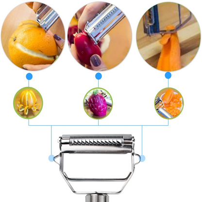 2-in-1 Stainless Steel Vegetable Peeler with Julienne Blade