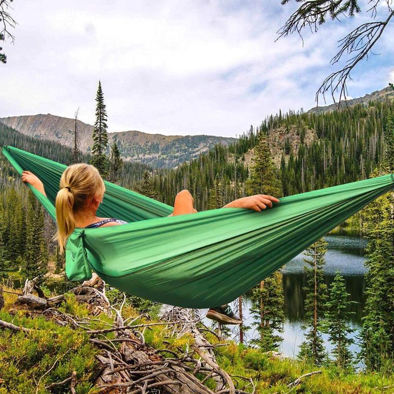 2-Person Nylon Camping Hammock with Carry Bag