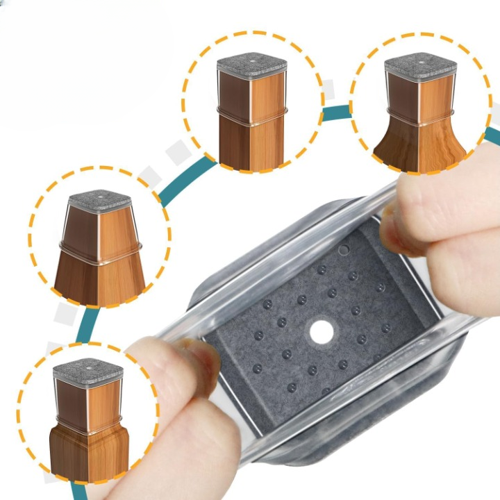 24-Pack Square Chair Leg Caps 13-19 mm