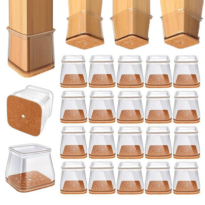 24-Pack Square Chair Leg Caps 13-19 mm