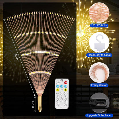 200 LED Solar String Lights - Firework Starburst