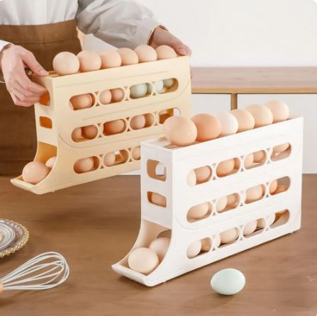4-Tier Automatic Sliding Egg Holder (30 Eggs)
