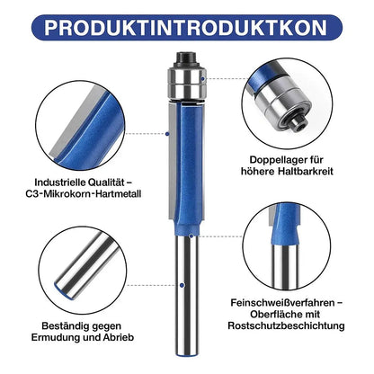 4-Piece Flush Trim Router Bit Set for Clean Edges