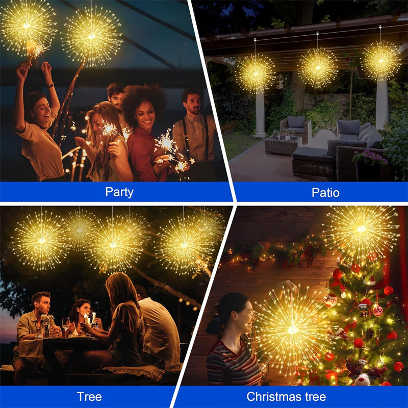 200 LED Solar String Lights - Firework Starburst