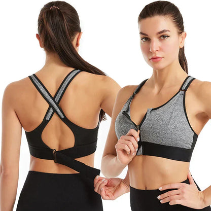 2-in-1 Zip-Front Support Sports Bra