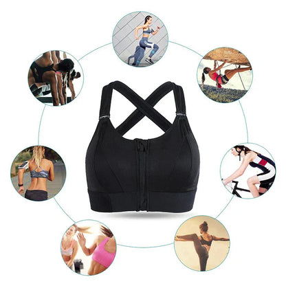 2-in-1 Zip-Front Support Sports Bra