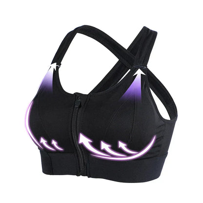 2-in-1 Zip-Front Support Sports Bra