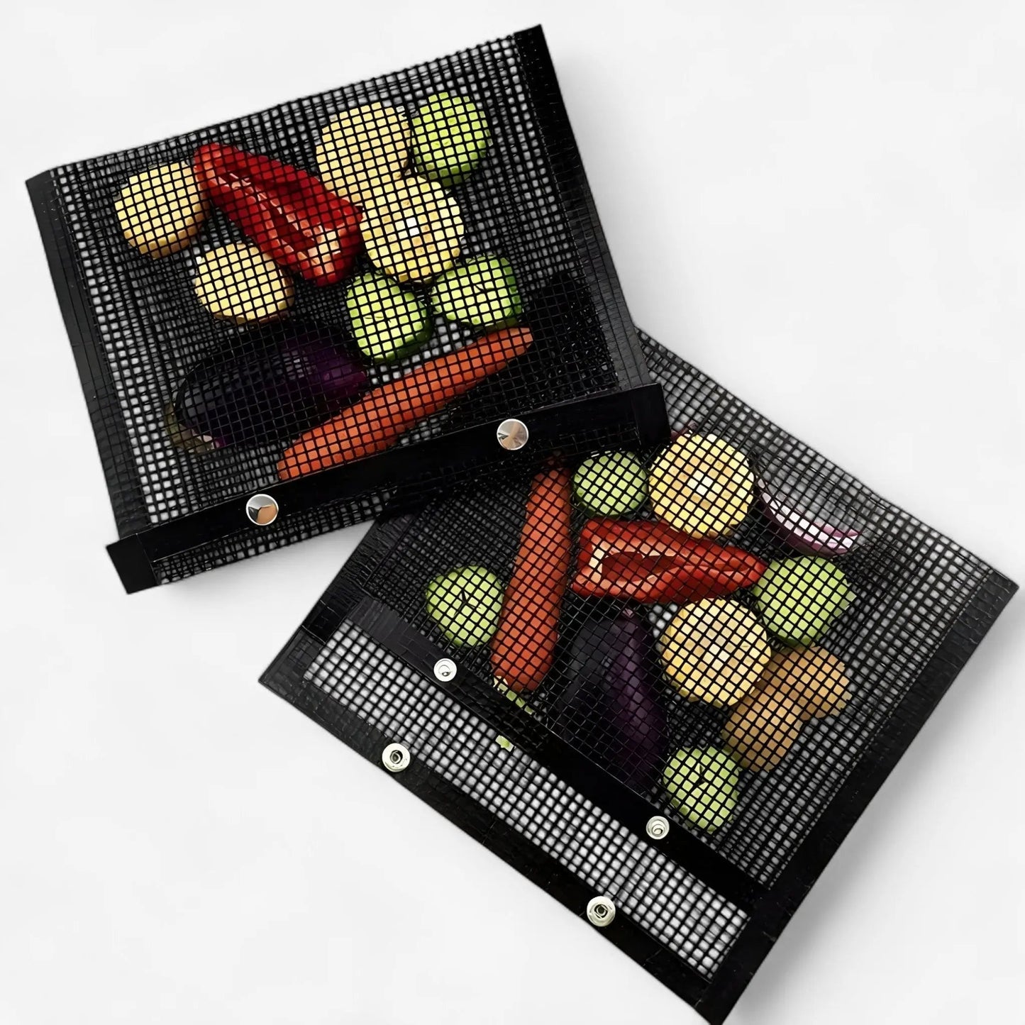 3-Pack Non-Stick Mesh Grill Bags for Easy Grilling
