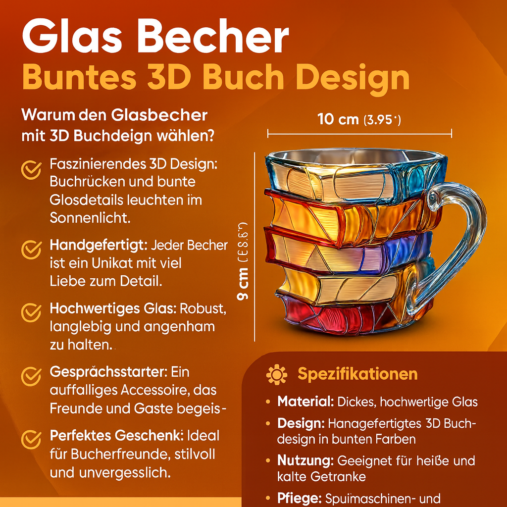 3D Book Design Resin Mug for Coffee & Tea