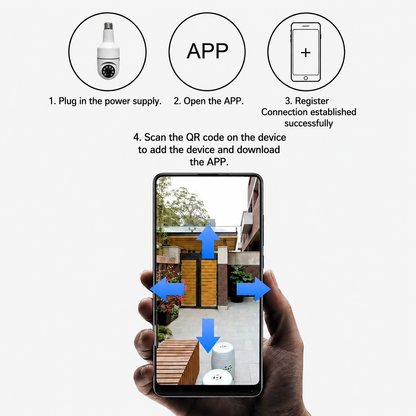 360-Degree Bulb Security Camera - Full HD Night Vision