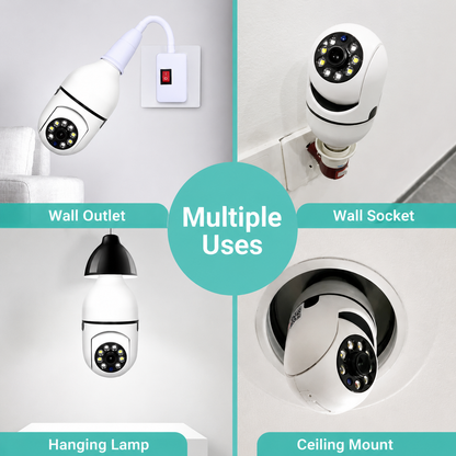 360-Degree Bulb Security Camera - Full HD Night Vision