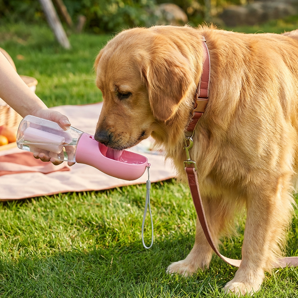3-in-1 Pet Water Bottle with Food & Waste Bag Holder