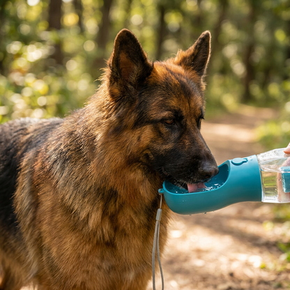 3-in-1 Pet Water Bottle with Food & Waste Bag Holder