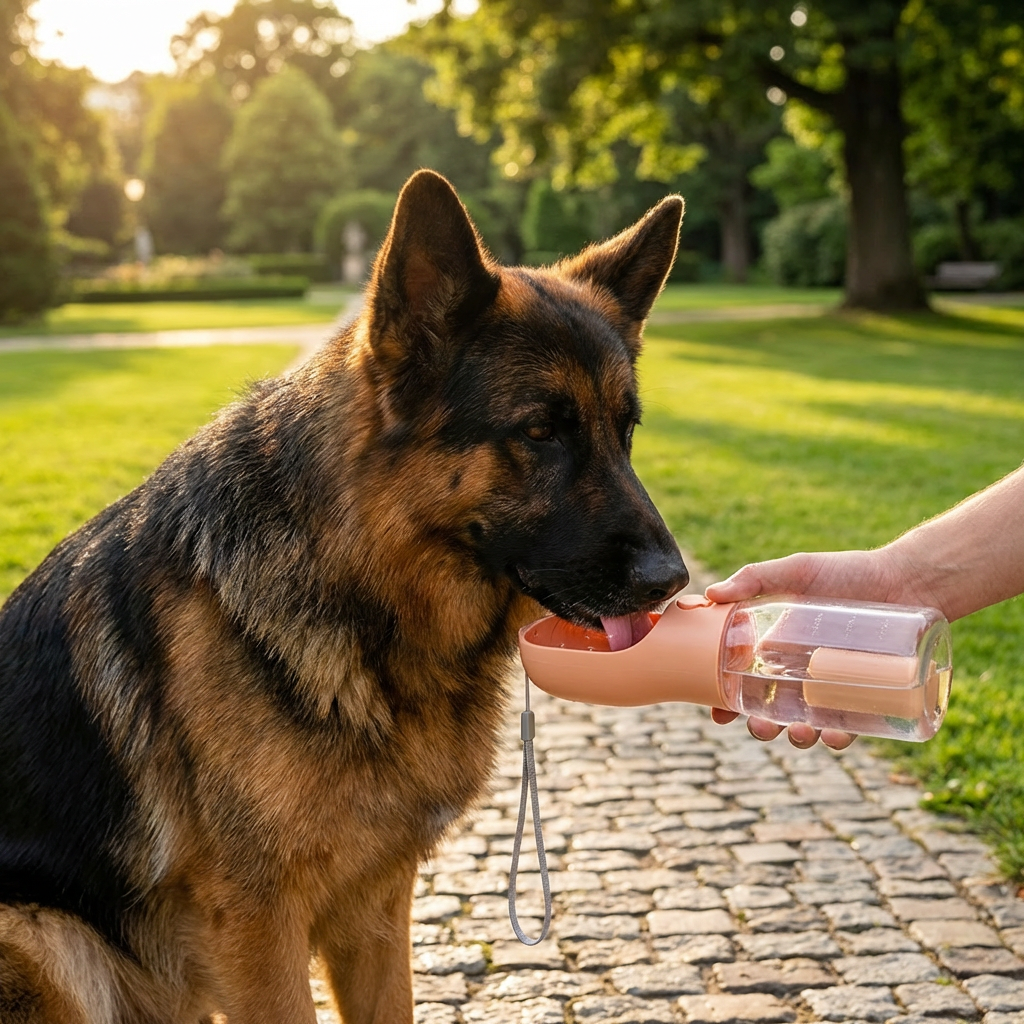 3-in-1 Pet Water Bottle with Food & Waste Bag Holder