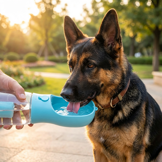 3-in-1 Pet Water Bottle with Food & Waste Bag Holder