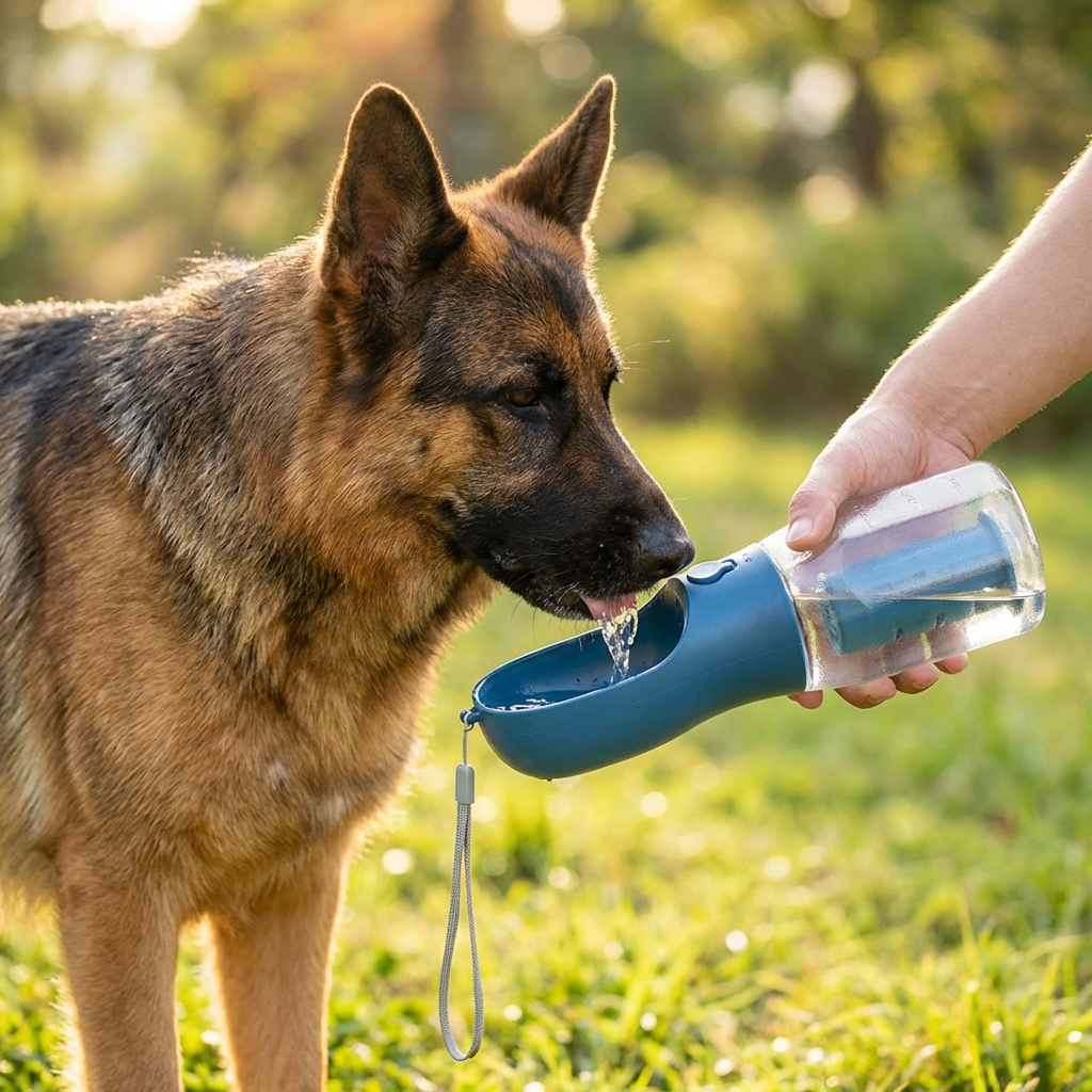 3-in-1 Pet Water Bottle with Food & Waste Bag Holder