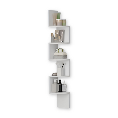 5-Tier Zigzag Corner Shelf for Space-Saving Storage