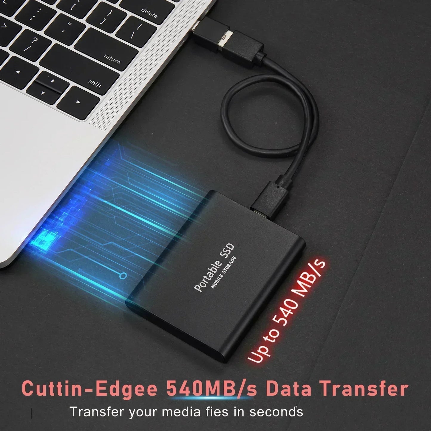 128GB Portable External SSD with USB-C