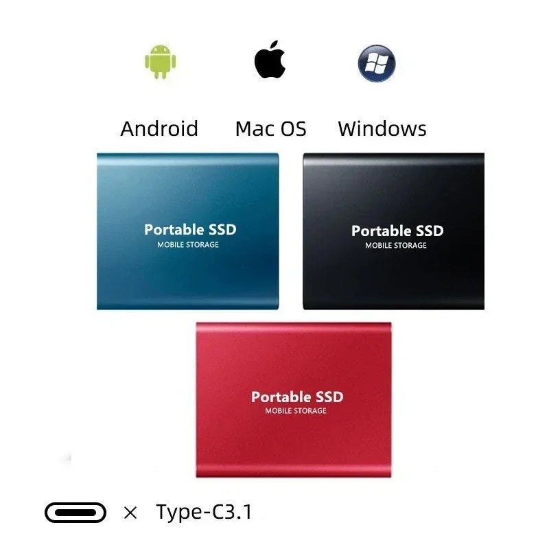 128GB Portable External SSD with USB-C