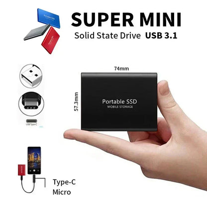 128GB Portable External SSD with USB-C