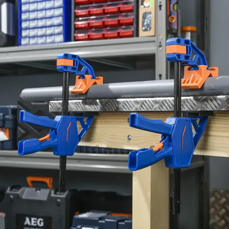 2-Piece One-Hand F-Clamp Set for Secure Clamping