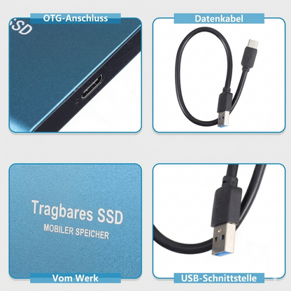 2TB Portable External Solid State Drive (SSD)