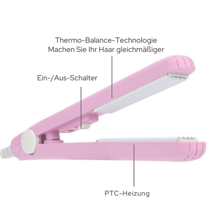 2-in-1 Mini Hair Straightener and Curler - Ceramic