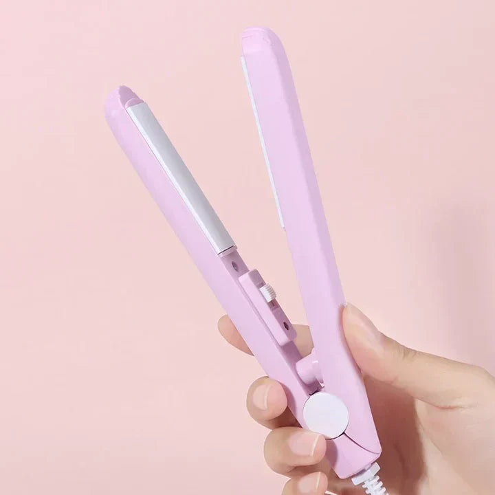2-in-1 Ceramic Hair Straightener & Mini Curler