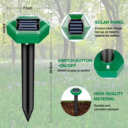 Solar Ultrasonic Mole Repeller (4-Pack)