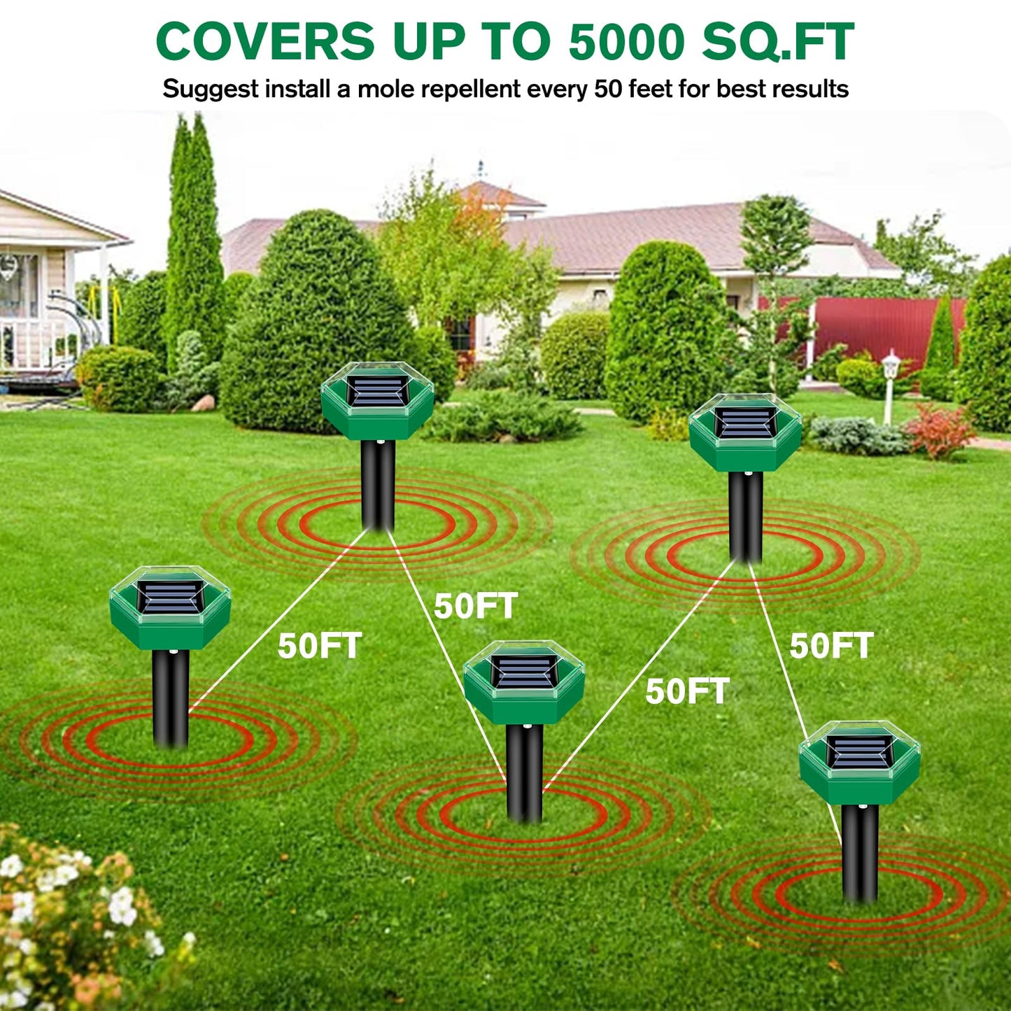 Solar Ultrasonic Mole Repeller (4-Pack)