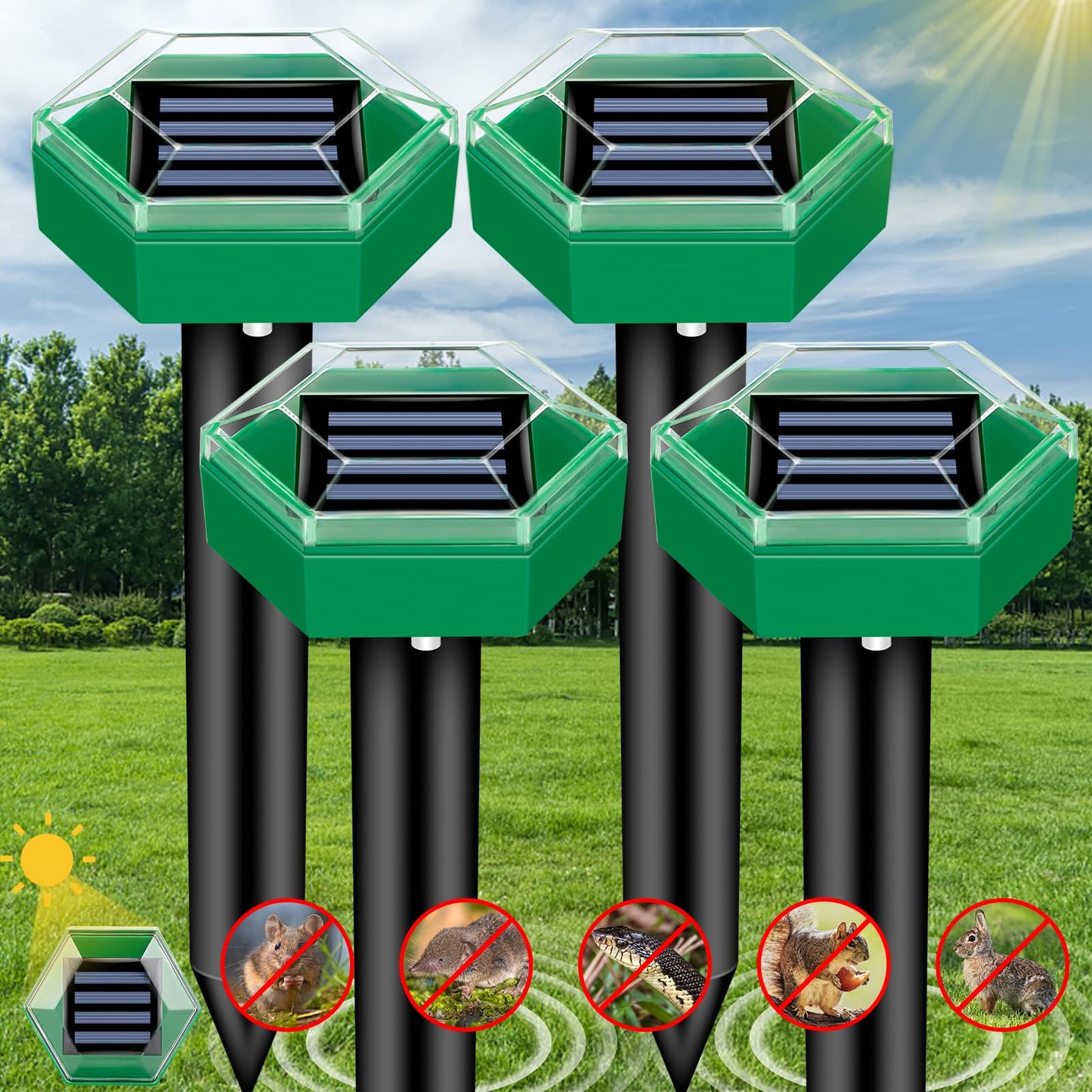 Solar Ultrasonic Mole Repeller (4-Pack)
