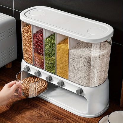 5-Compartment Food Storage Organizer with Dispenser