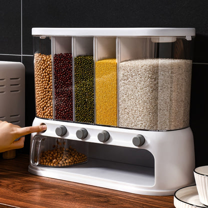 5-Compartment Food Storage Organizer with Dispenser