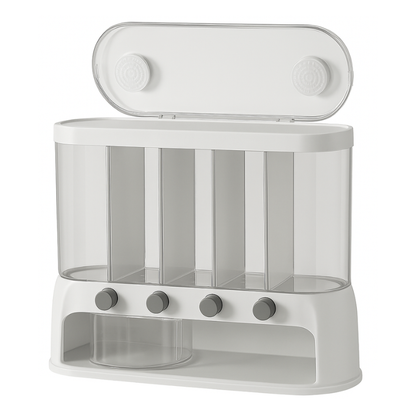5-Compartment Food Storage Organizer with Dispenser
