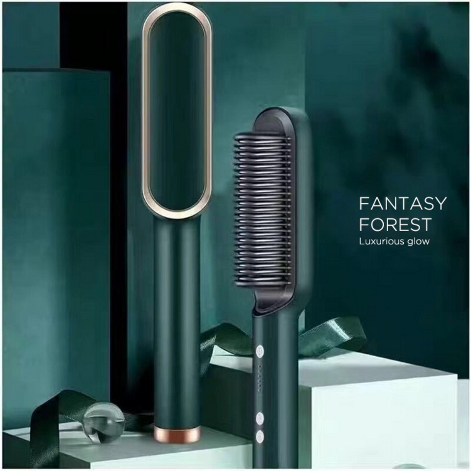 2-in-1 Nano-Titanium Hair Straightener Brush
