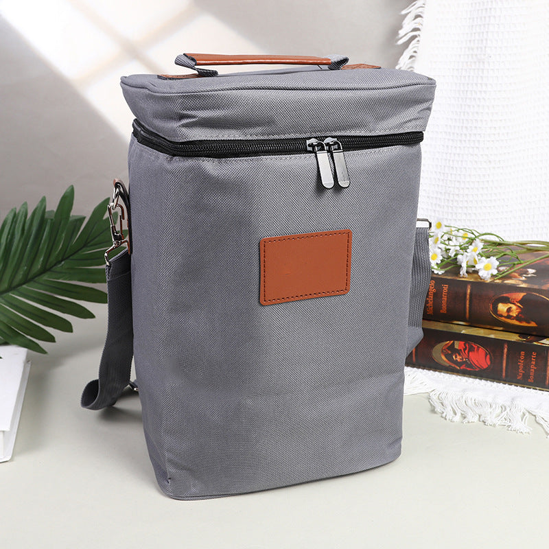 Insulated 4-Bottle Wine Cooler Tote Bag