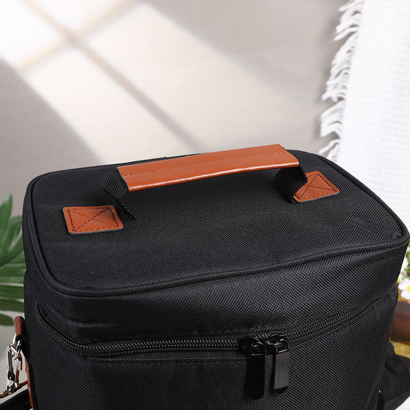Insulated 4-Bottle Wine Cooler Tote Bag