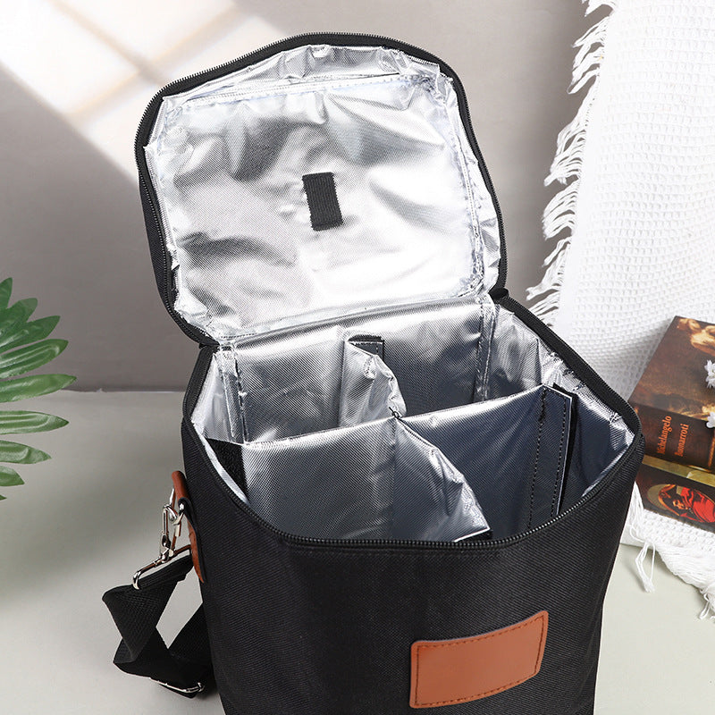 Insulated 4-Bottle Wine Cooler Tote Bag