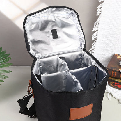Insulated 4-Bottle Wine Cooler Tote Bag