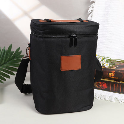 Insulated 4-Bottle Wine Cooler Tote Bag
