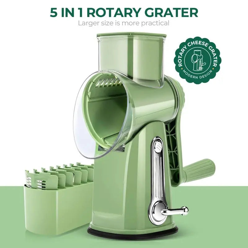 5-Blade Rotary Grater with Suction Cup Base
