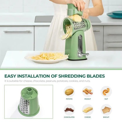 5-Blade Rotary Grater with Suction Cup Base